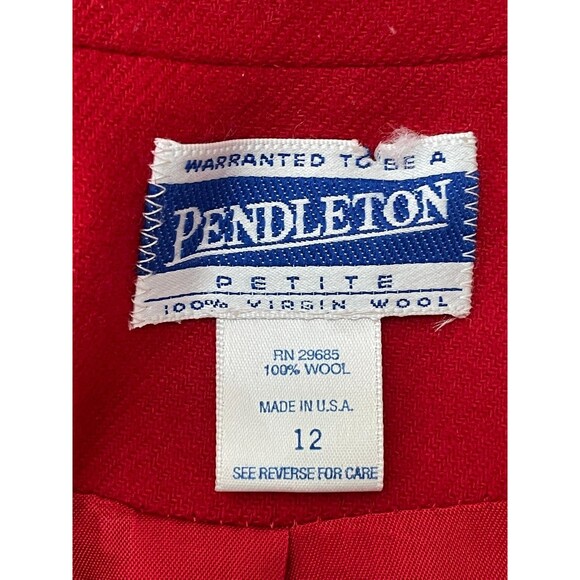 Vintage Pendleton Women's 12P Red Blazer 100% Wool Basic Classic  Preppy Career - Picture 9 of 10